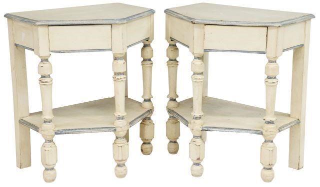 (2) CONTINENTAL PAINTED BEDSIDE