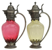 (2) CONTINENTAL PEWTER OVERLAY