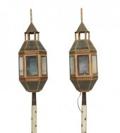 (2) CONTINENTAL TOLE PAINTED P