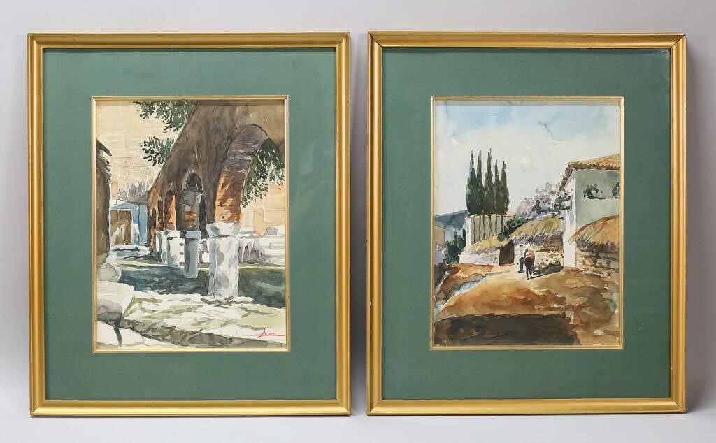 2 CONTINENTAL WATERCOLORS VILLAGE