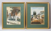 2 CONTINENTAL WATERCOLORS VILL