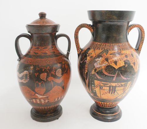 2 COPIES ATTIC POTTERY AMPHORA -