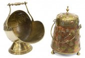 (2) COPPER & BRASS COAL SCUTTL