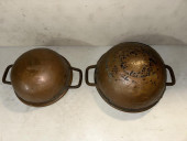 2 COPPER CANDY KETTLES - IRON