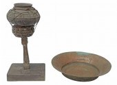 (2) COPPER & CERAMIC DECORATIV