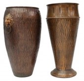 (2) COPPER FLOOR VASES/ UMBREL