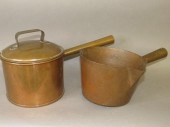 2 COPPER TUBULAR HANDLED PANSc