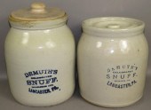 2 COVERED STONEWARE DEMUTH SNU