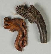 2 Cris Carved Tribal Handles f