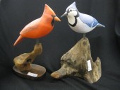 2 Crossman Carved & Painted Wo