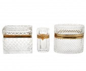 2 CRYSTAL AND 1 GLASS BRONZE M