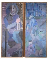 (2) CUBIST PAINTINGS, MID-CENT