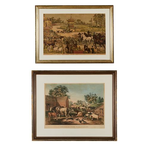 2 CURRIER & IVES FARM ANIMAL