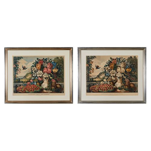 2 CURRIER & IVES "LANDSCAPE,