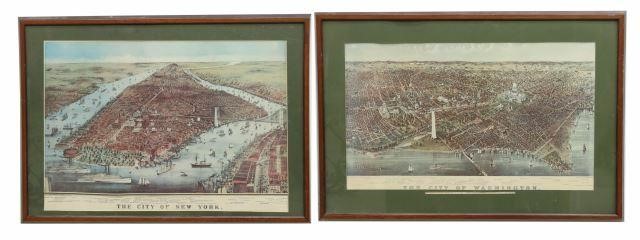 (2) CURRIER & IVES NEW YORK &
