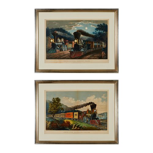 2 CURRIER & IVES TRAIN