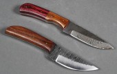 (2) CUSTOM FIXED BLADE DAMASCU