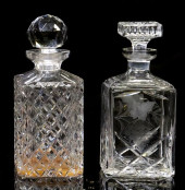 (2) CUT-CRYSTAL DECANTERS, 1 C