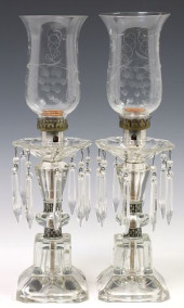 (2) CUT CRYSTAL MANTEL LUSTER