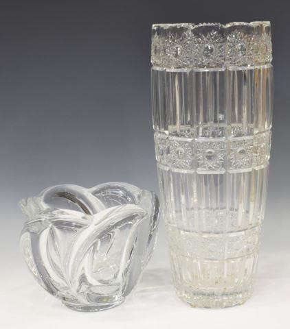 (2) CUT CRYSTAL VASE & ART VANNES