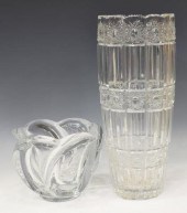 (2) CUT CRYSTAL VASE & ART VAN