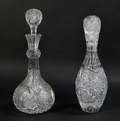 2 CUT GLASS DECANTERSTwo cut g