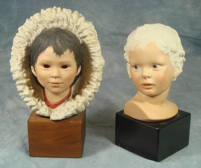 2 Cybis bisque porcelain busts,