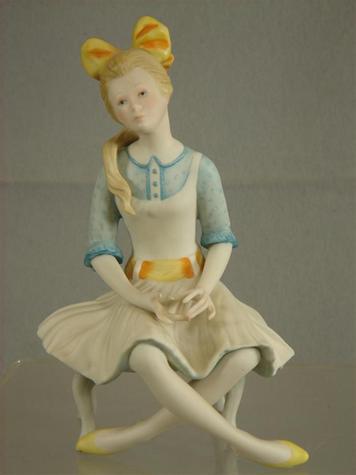 2 Cybis porcelain figures, seated