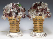 (2) CZECH ART DECO GLASS FRUIT
