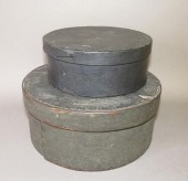 2 DARK PAINTED ROUND PANTRY BO