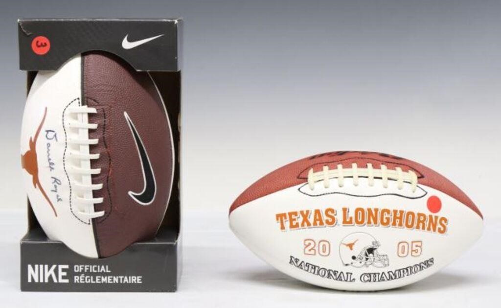 (2) DARRELL ROYAL SIGNED FOOTBALL &