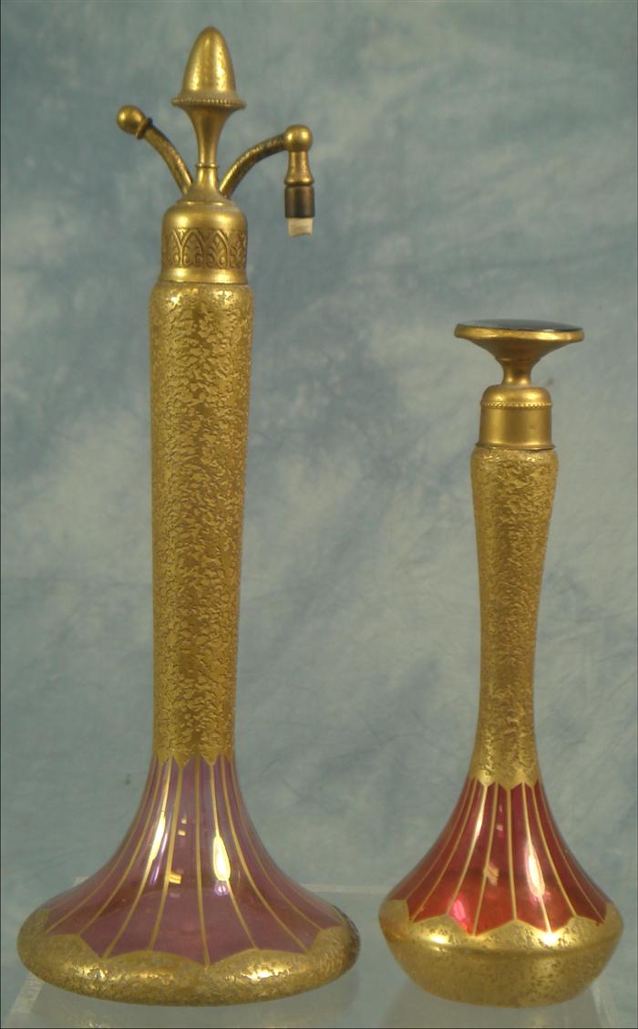 2 De Vilbiss gilt decorated perfume