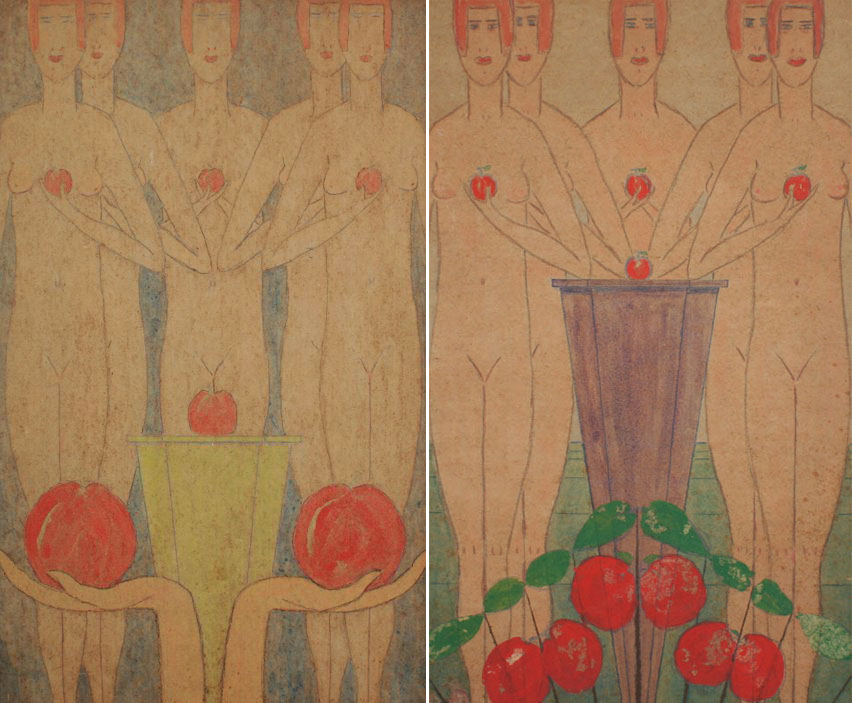 2 DECO ILLUSTRATIONS: Depicts