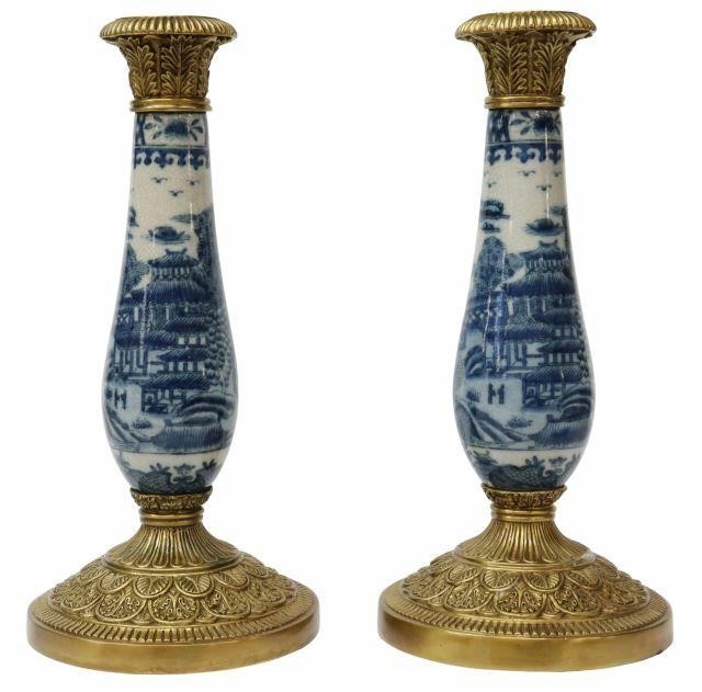 (2) DECORATIVE BLUE & WHITE