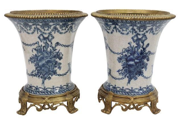 (2) DECORATIVE BRONZE-MOUNTED