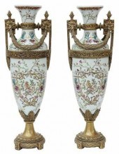 (2) DECORATIVE BRONZE-MOUNTED