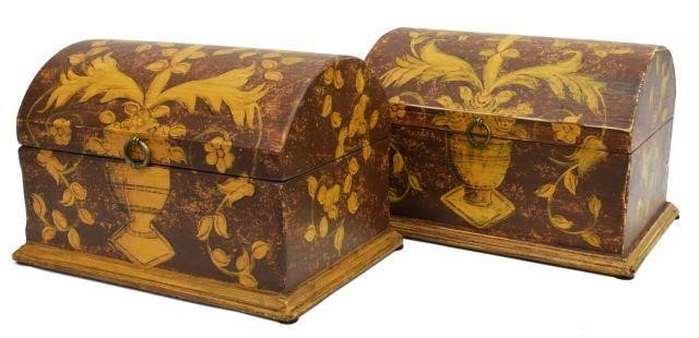 (2) DECORATIVE FLORAL PAINTED