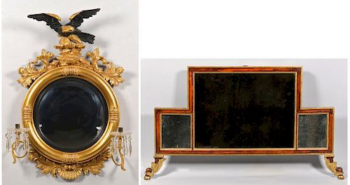 2 DECORATIVE GILT MIRRORS, INCL.