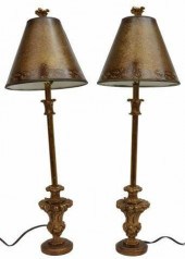 (2) DECORATIVE GILT VASIFORM C