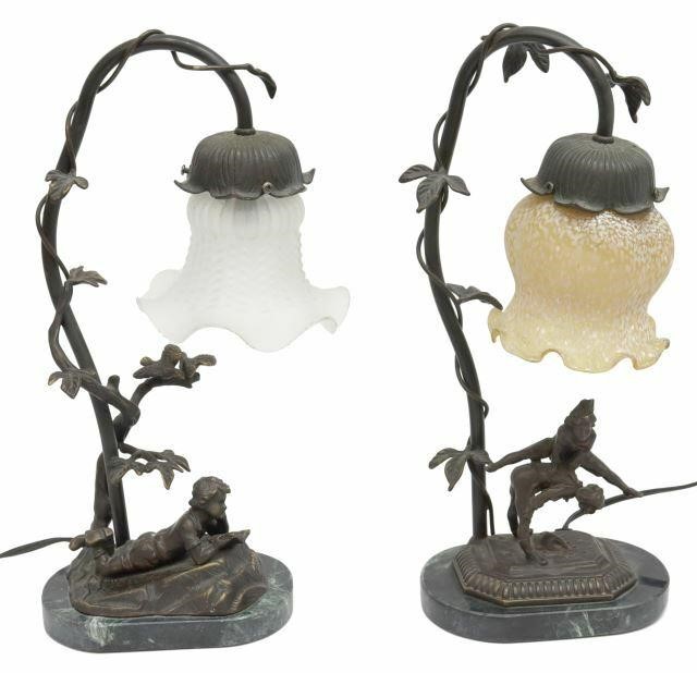 (2) DECORATIVE GLASS-SHADE