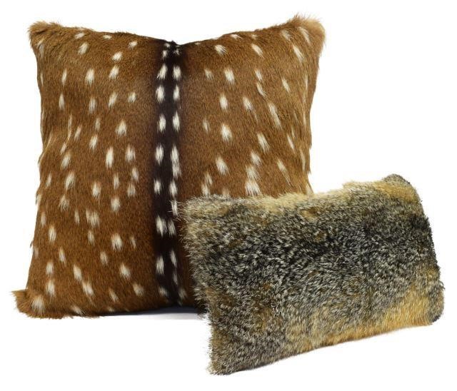 (2) DECORATIVE LEATHER-BACKED