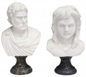 (2) DECORATIVE MARBLE BUSTS EM