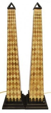 (2) DECORATIVE OBELISK-FORM TA