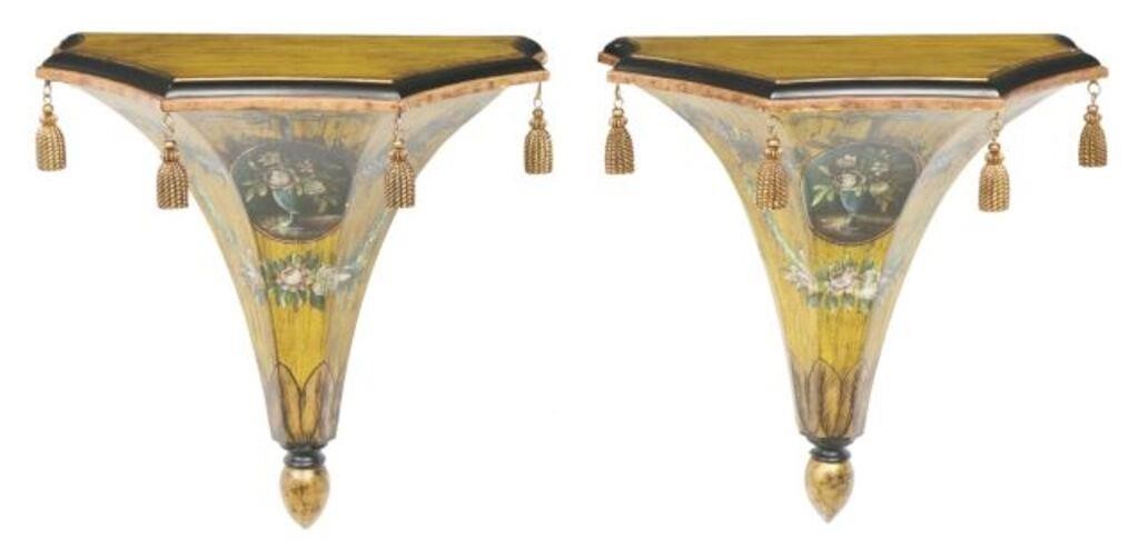 (2) DECORATIVE PAINTED WALL