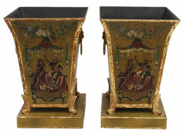 (2) DECORATIVE PARCEL GILT TOLE