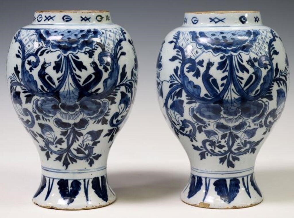 2) DELFT BLUE & WHITE TIN-GLAZED