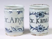 (2) DELFT BLUE & WHITE APOTHEC