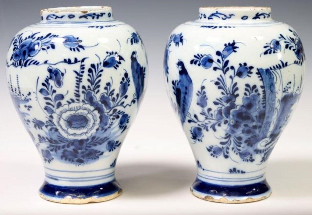 2) DELFT BLUE & WHITE TIN-GLAZED