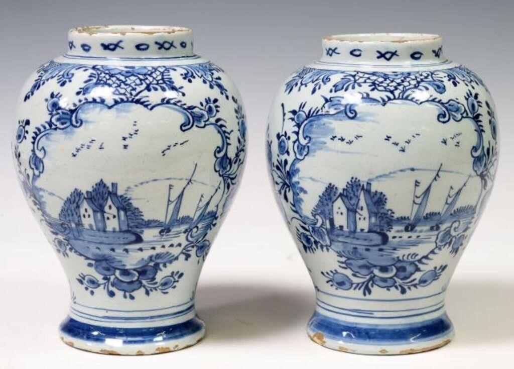 2) DELFT BLUE & WHITE TIN-GLAZED