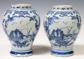 2) DELFT BLUE & WHITE TIN-GLAZ